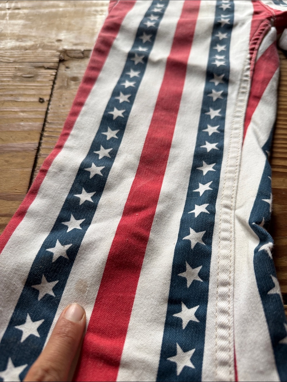Free People 70s style Red White & Blue Stripe Flare Pants - Picture 5 of 5